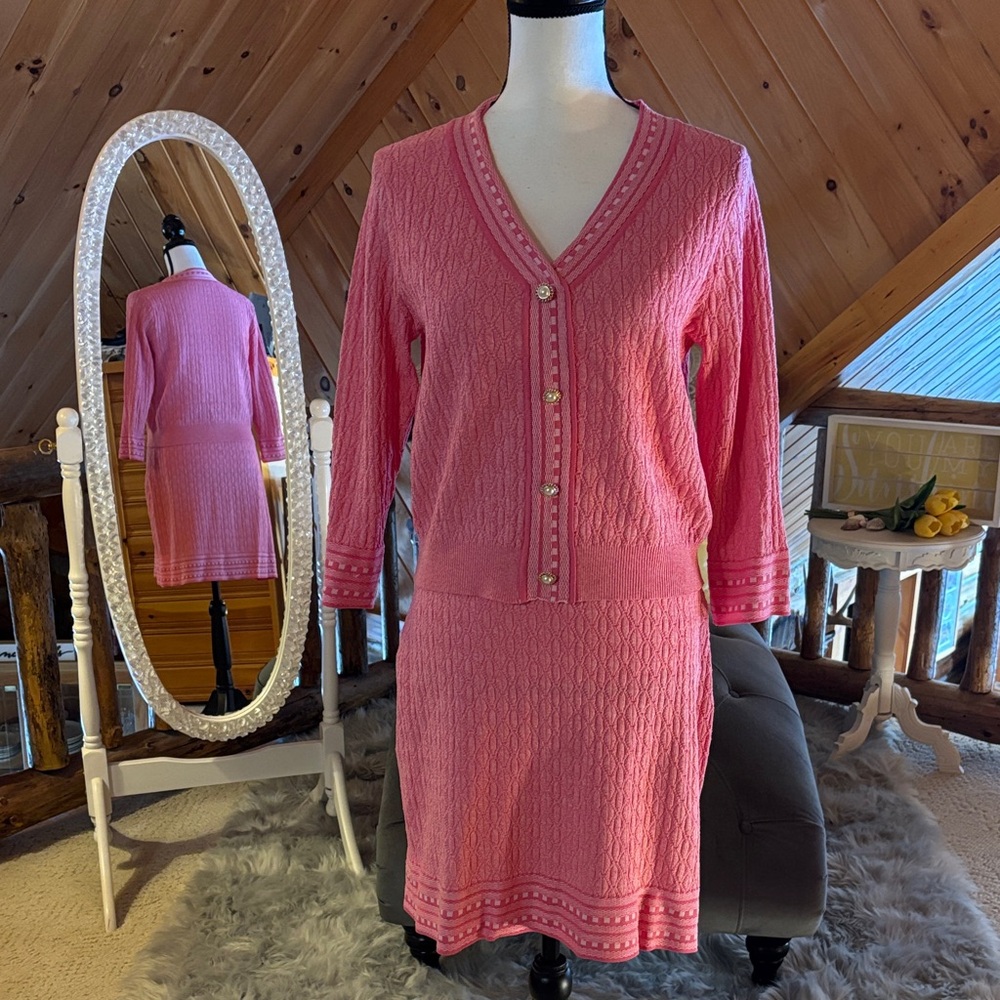 Nanette Lepore Vibrant Pink Knit Ensemble